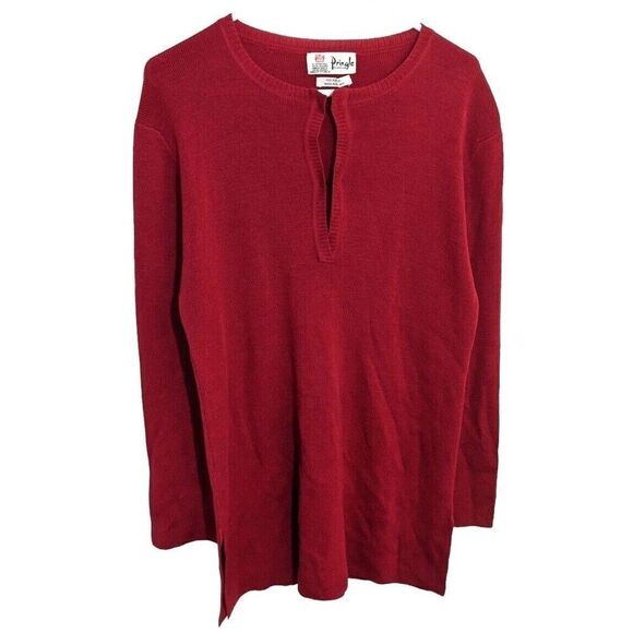 Pringle of Scotland Vintage Women Sweater Tunic Pure Wool Knit Hook & Eye Large - Picture 5 of 13